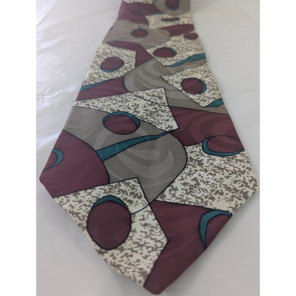 Vintage Martin Wong Napa CA Silk Tie Abstract Geometric 58" x 3.75"